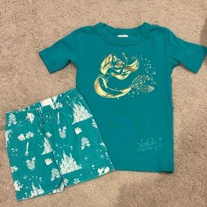 Hanna Andersson Teal and Gold Mermaid Pajama Set